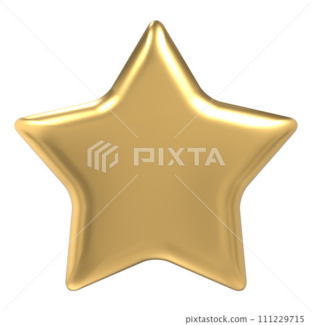3D golden star. Shiny golden star. Gold star icon. Golden star isolated 3d rendering 3D golden star. Shiny golden star. Gold star icon. Golden star isolated 3d rendering 111229715