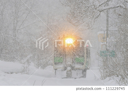 Tadami Line in a blizzard 111229745