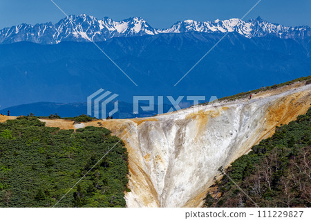 八嶽山脈、碘嶽山至赤岩之嶺的山脊線、殘雪之矛、穗高山脈 八嶽山脈、碘嶽山至赤岩之嶺的山脊線、殘雪之矛、穗高山脈 111229827