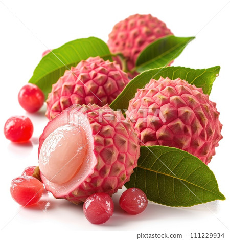 Liche fruit on white background Liche fruit on white background 111229934