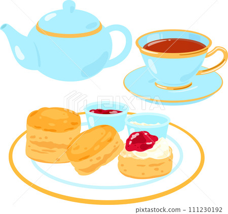 Scones and tea, cream tea 111230192