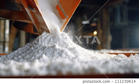Production of new goods at the factory, modern technologies. sea salt mine 111230614