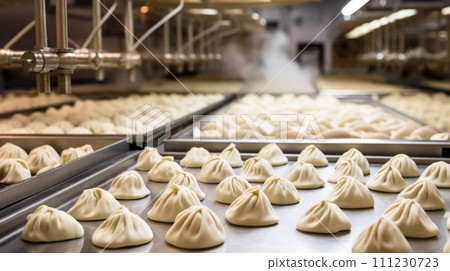 Production of new goods at the factory, modern technologies. dumplings, khinkali dough 111230723