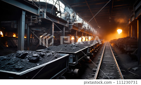 Production of new goods at the factory, modern technologies. coal 111230731