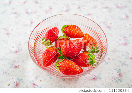 strawberries soaked in water strawberries soaked in water 111230884