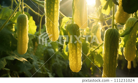 vegetables Luffa production and cultivation, green business, entrepreneurship harvest sponge. 111231024