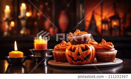 Horrifying dessert spread, chillingly crafted for a spooky occasion 111231567