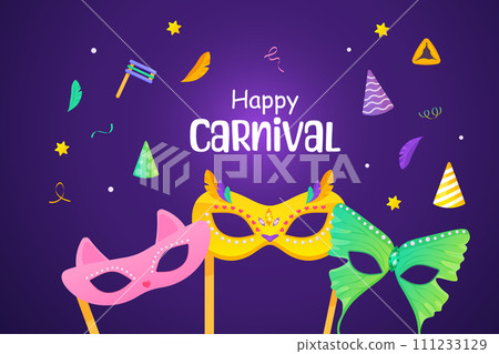 Happy carnival poster for party, banner, Jewish holiday. Religious holidays and events Happy carnival poster for party, banner, Jewish holiday. Religious holidays and events 111233129