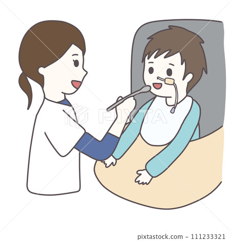 A nurse assisting a disabled child with an NG tube with meals (color) 111233321