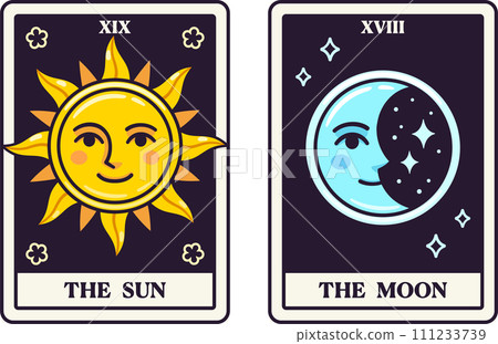 The Sun and The Moon Tarot card 111233739