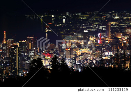 [Hyogo Prefecture] Night view of Kobe seen from Mt. Rokko (Kikuseidai) 111235129
