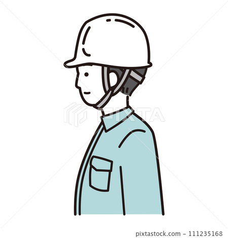 Illustration of a worker looking sideways 111235168