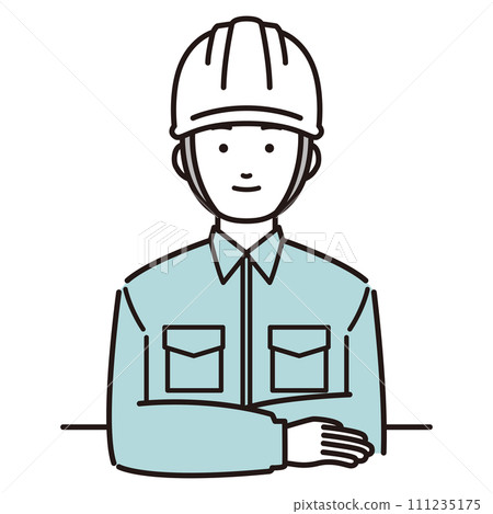 一名工人坐在椅子上的插圖 111235175
