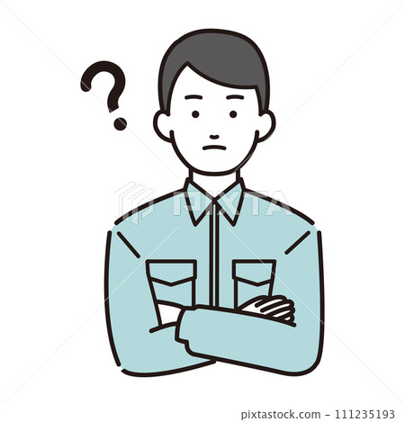 一名工人交叉雙臂的插圖 111235193
