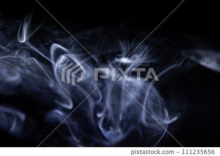 Ethereal Smoke Waves on Dark Background 111235656