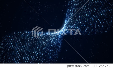抽象數位技術圖像。 3D粒子 111235739