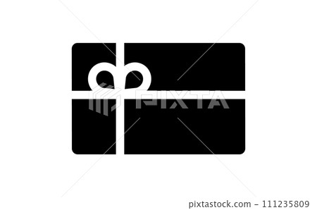 Gift card black silhouette icon Gift card black silhouette icon 111235809