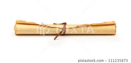 Old antique paper parchment scroll isolated 111235873