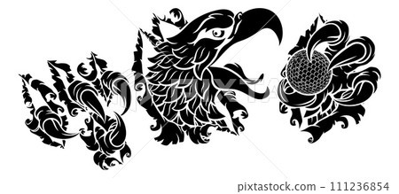 Bald Eagle Hawk Ripping Golf Ball Mascot Bald Eagle Hawk Ripping Golf Ball Mascot 111236854