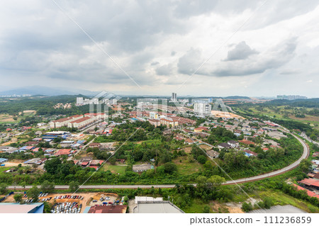Aerial view of the Bangi suburb in Selangor. 111236859