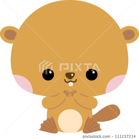 幼兒可愛的海狸人物插畫 111237214