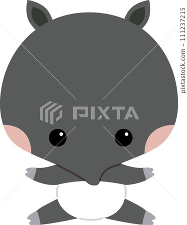 Cute tapir character illustration for toddlers 111237215