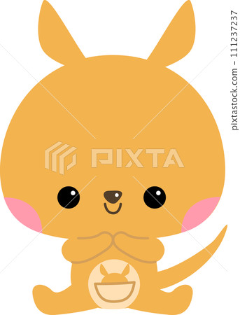 Cute kangaroo character illustration for toddlers 111237237