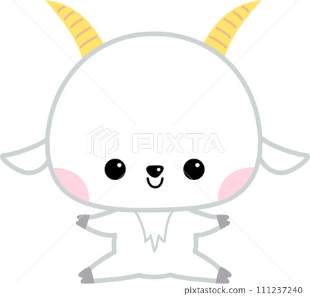 Cute goat character illustration for toddlers 111237240