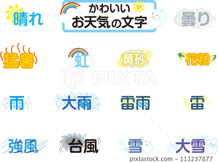 可愛的天氣字符集 可愛的天氣字符集 111237877