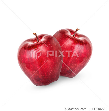 Red apple with isolated on white background 111238229