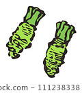 Illustration of wasabi drawn with a brush 111238338