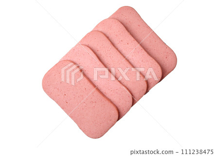 Delicious canned pink ham with salt, spices and herbs Delicious canned pink ham with salt, spices and herbs 111238475