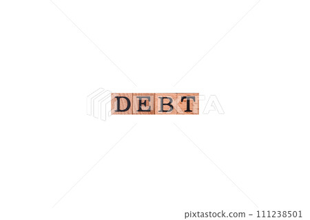 The inscription Debt inspection made of wooden cubes on a plain background The inscription Debt inspection made of wooden cubes on a plain background 111238501