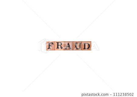 The inscription Fraud inspection made of wooden cubes on a plain background The inscription Fraud inspection made of wooden cubes on a plain background 111238502