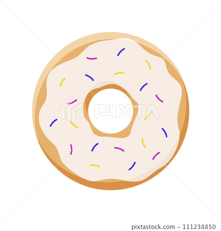 Donut icon cartoon. Vector illustration of sweet dessert pastries. Isolated on a white background. 111238850