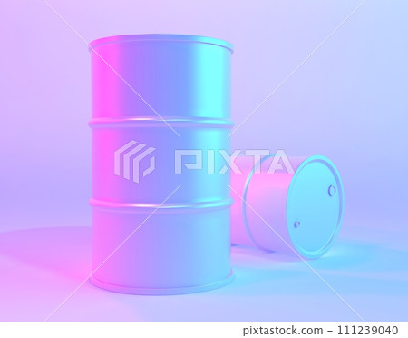 Oil Barrels on White Background, 3d render. Oil Barrels on White Background, 3d render. 111239040