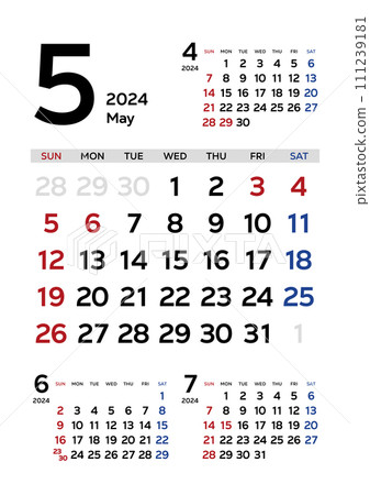 Calendar 2024 Reiwa 6 Simple Last Month Next Month Next Month May 111239181