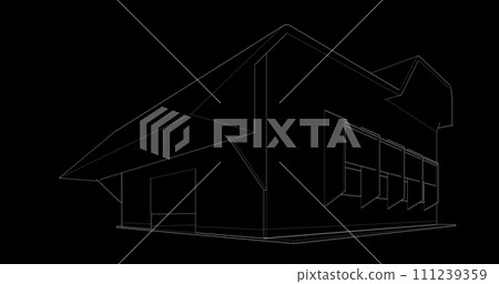 3D illustration of building project 3D illustration of building project 111239359