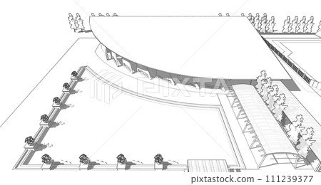 3D illustration of building project 3D illustration of building project 111239377