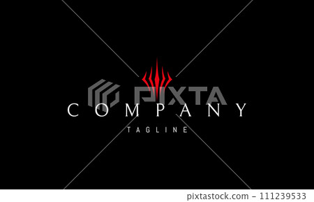 A vector red logo with an abstract image of a forged mace. 111239533