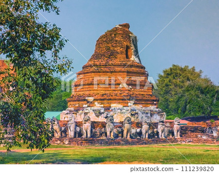 Wat thammikarat temple, Unesco World Heritage, in Ayutthaya, Thailand 111239820