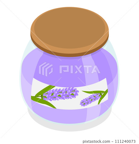 3D Isometric Flat Vector Set of Lavanders Products. Item 4 111240073