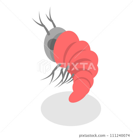 3D Isometric Flat Vector Set of Varieties Of Plankton. Item 7 111240074