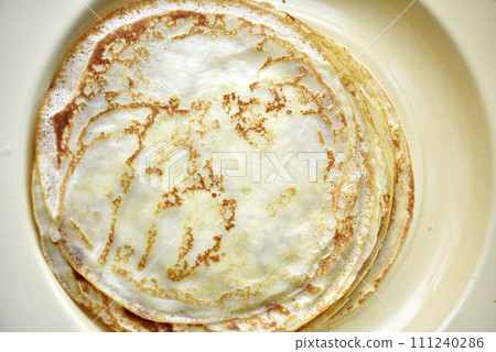 Delicious pancakes.Fried pancakes with a crust. Pancakes. 111240286