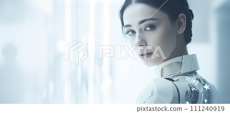 The concept of a humanoid robot technological era. 111240919