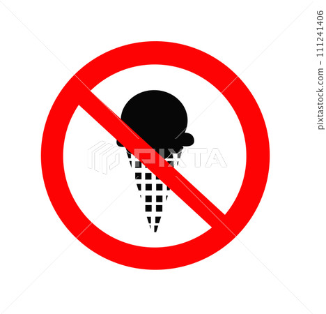 No Ice Cream sign vector illustration No Ice Cream sign vector illustration 111241406