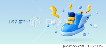 3D icon of kids shoes. 111241452