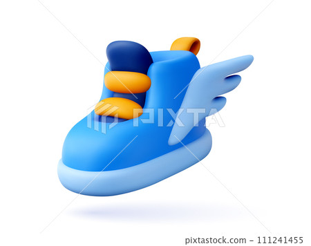 3D icon of kids shoes. 111241455