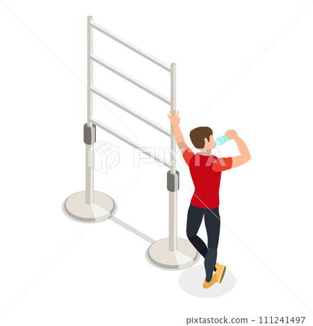 3D Isometric Flat Vector Illustration of Outside Gym. Item 1 111241497