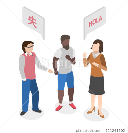 3D Isometric Flat Vector Illustration of International Communication. Item 2 3D Isometric Flat Vector Illustration of International Communication. Item 2 111241602